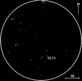 Field of NGC 185, 60mm refractor, x20