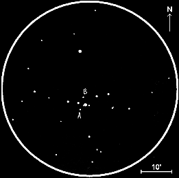 Field of Tr 2,  60mm refractor, x40 